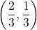 \left(\dfrac{2}{3},\dfrac{1}{3}\right)