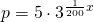 p=5\cdot 3^{\frac{1}{200}x}